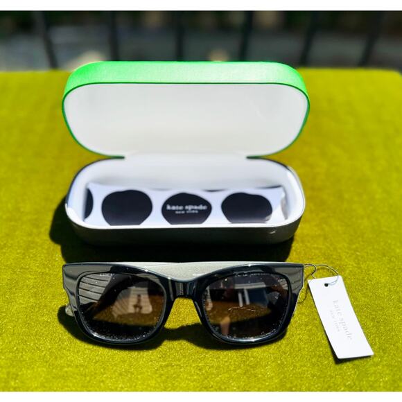 ✨ Kate Spade AIMEE/S Cat-Eye Sunglasses – Black Glitter Grey Lens (NWT) main image 4